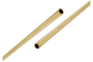 Ohamtes 2PCS Brass Tube ID5mm(0.2") x OD7mm(0.276") x L300mm(11.81"), Wall Thickness 1mm(0.04"), Used for Refrigerator Capillary Tube, Oil Circuit Hydraulic System, Craft Decoration