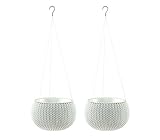 Keter Knit Cozies Hanging Baskets Plant Pot Planters, Small - Oasis White, Pack of 2 (Garden &amp; Outdoors)