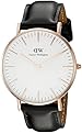 Daniel Wellington - 0508DW - Sheffield - Montre Mixte - Quartz Analogique - Cadran Rose - Bracelet Cuir Or rose