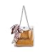 Produktbild FANGDADAN Damen Umhängetaschen,Damen Mode Transparent Jelly Paket Handtaschen Crossbody-Tasche Einfache Freizeitaktivitäten Süße Gelbe Kette Messenger Bag Frauen Trend Schal Dekoration Bucket Bag
