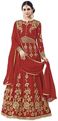 Shoppingover Ethnic Bridal Embroidered Semi Stitched Anarkali Salwar Suit For Women