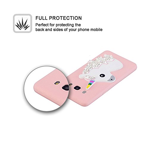Funda de Silicona para el Samsung Galaxy J5 2016 SM-J510F  Silingsan Silicone Case Carcasa TPU Transparente Funda de Dise  o   nico Carcasa Flexible Suave Resistente a los Ara  azos Cover Funda Protectora Completa Absorci  n de Choque Case - Unicornio Rosado