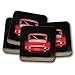 Produktbild 4er-Set - Rot Vintage Car Untersetzer - Porsche 911 Sports Super Dad Onkel Geschenk #12564
