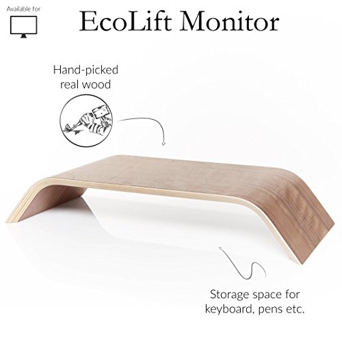 Woodcessories EcoLift Hightower – Ergonomischer Monitorständer aus echtem Holz (Walnuss) - 2