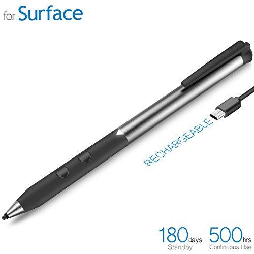 LACORAMO Surface penna ricaricabile, ore di lavoro continuo e 180 giorni stand-by, ad alta precisione disegno penna per Microsoft Surface Pro 3/Pro4/Pro (2017)/superficie di/Book/studio
