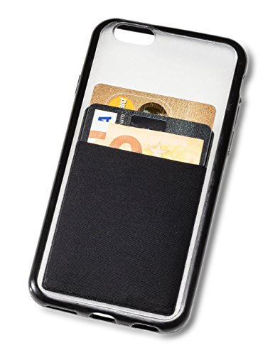 â¤ Cardsock - #1 Premium Smartphone Kartenhalter - schwarz / black - Kreditkarten, Ausweise & Bargeld am Handy - Kartenfach & Kreditkartenhalter
