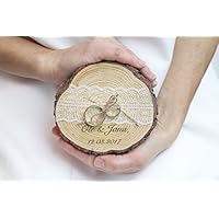 Personalisiertes Ringkissen / Ringhalter aus Holz in Shabby Chic - Vintage - Landhausstil - Rustikal