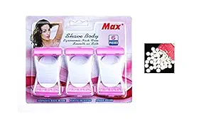 SeaReagal Max Disposable 6 Blades Body & Bikini Shaving Razor | Under Arm Hand Leg Thai Belly Hair Cleaner Waxing for Women