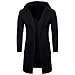 Produktbild Herren Strickjacke Lange Btruely Mode Regenmantel Herbst Winter Männer Slim Parka Warm Hooded Jacke Lange Outwear (L, Schwarz)