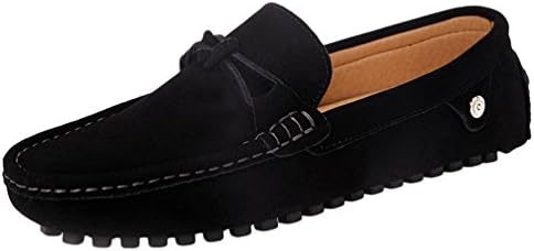 Jitong Man's Leisure Closed-Toe Moccasin Shoes Comfortable Soft Sleeper Loafers For Driving (Black, CN 44)