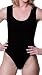 Produktbild R-Dessous Damen Body Bodysuit Leotard Top Trikot nahtlose Microfaser Sport Shirt Rundhals Sportbody schwarz Groesse: S/M