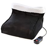 Foot Massager Feet Warmer Electric Black Heated Comfort Fleece Suede Washable