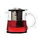 Produktbild Finum TEA CONTROL Teekanne aus Glas mit Brühkontrolle - Teebereiter mit Dauerfilter - Teezubereiter 0,4 Liter - Glaskanne für Tee mit Deckel Funktion in Schwarz