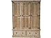 Solid Pine Triple Wardrobe, 3 Door Rustic, Rough Sawn Robe with 2 Drawers. Choice of Colours. No flat packs, No assembly (RSTRW)