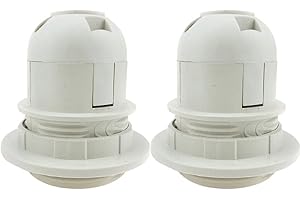 Luxylei Es E27 M10 Vis Ampoule Support De Lampe 2 Pièces En Plastique Pendentif Douille Abat-jour Collier éclairage Accessoires Blanc/noir