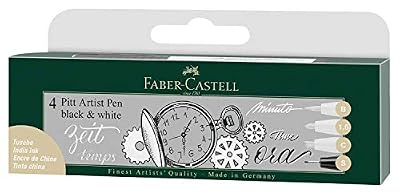 Faber-Castell Tuschestift Pitt Artist Pen Black & White 4x