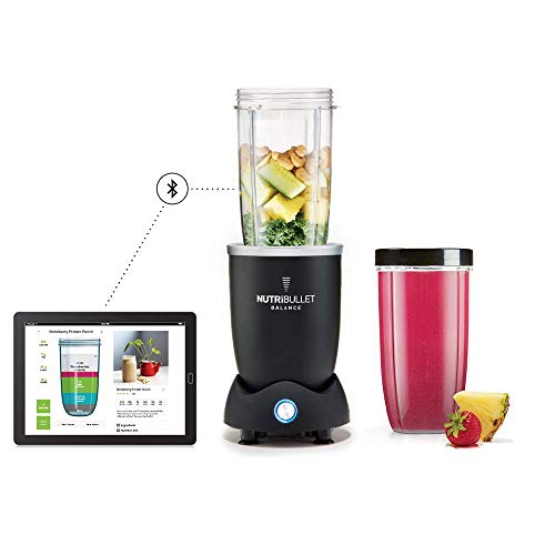 NutriBullet BALANCE - Nouveau Technologie Bluetooth avec App pour iOS/Android - 1200w Series - 9 pièces - extracteur mélangeur/mixeur- noir