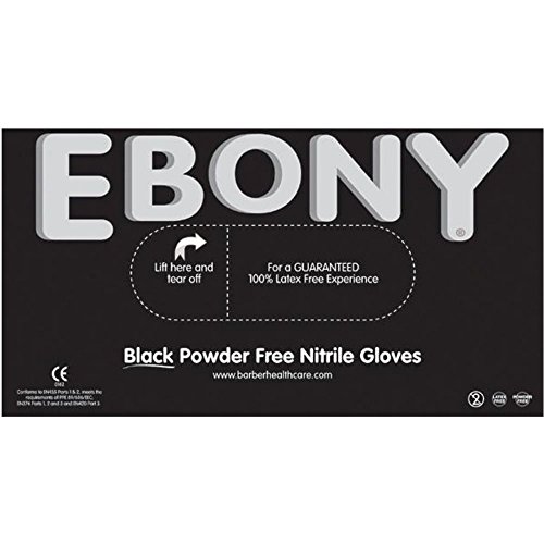 Preisvergleich Produktbild Ebenholz puderfrei Nitril Untersuchungshandschuhe, Mittel, Schwarz, 100 Stück