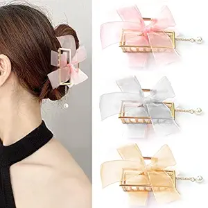 Sanas Hair Bow Metal Clips 3Pcs Big Hair Bows For Girls Cute Hair Accessories Metal Claw Clips Butterfly Hair Clips Fashion Hair Clips Non Slip Hair Clips Gold Hair Clip Metal Butterfly Hair Clips 3Pc