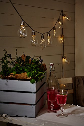 Hochwertige Party - Lichterkette SOLAR - Gesamtlänge 180 cm + 200 cm Zuleitung - ideal zur Beleuchtung von Pflanzen, Pergola , Mauern , Pavillon , Bäumen und Büschen - LED SOLAR LICHTERKETTE - mit 10 LED - Lampen und einem Solar - Panel - Solar Energy - Für den Innen- und Außenbereich geeignet - aus dem KAMACA-SHOP - In Weiß und Bunt erhältlich (Weiß)