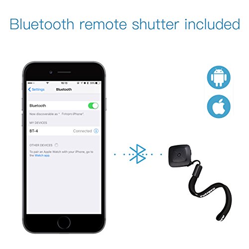 Fotopro Handy Stativ, Kamera StÃ¤nder mit Bluetooth Fernbedienung fÃ¼r iPhone 7,iPhone 8, iPhone 6S, Samsung Galaxy S7, S8, Huawei, HTC, Gopro Hero 5, 6