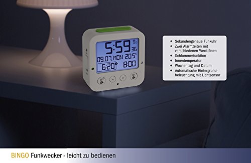 TFA Dostmann Bingo Funk-Wecker, weiß/grün - 5