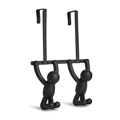 Umbra 1004260-040 Buddy Türgarderobe mit Doppelhaken, Plastik, schwarz, 21,59 x 6,35 x 31,75 cm - 2