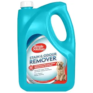 Simple Solution Dog Extreme Stain and Odour Remover, 3X Cleaning Power, Eliminates Tough Set In Stains and Odors, Helps Prevent Repeat Marking, Pro Bacteria and Enzymes Formula, Best for Feces, Vomit, Urine, Drool 4L