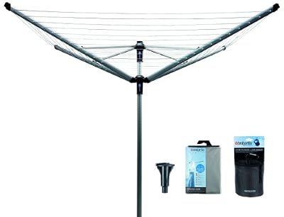 Brabantia - 100260 - Séchoir de Linge Extérieur Rotatif + Housse de Protection
