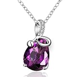 JewelleryClub Los Elementos de Swarovski Ángel de la Lágrima Collar Plateado Plata Púrpura de Cristal Colgante para las Mujeres
