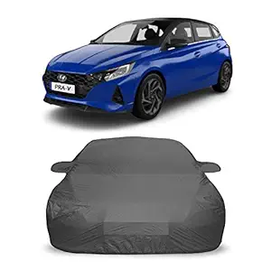PRA-V Present A1 Quality 190T and Imported Fabric Car Cover for Hyundai i20 2020-2021 with Ultra Surface Body Protection (Grey)