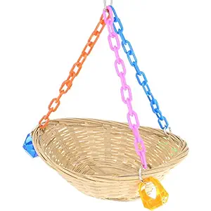 Bonka Bird Toys 1914 Basket Swing Bird Toy Cages Toys Parrot Natural Conure Cockatiel Parakeet