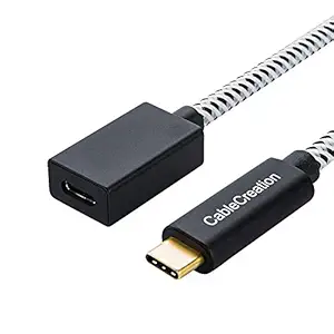 CableCreation USB C Extension Cable (Gen 2/10Gbps), USB 3.1 Type C Male to Female Extension Cable 3.3ft, Support 4K Video Audio Transfer,Compatible with Macbook Pro, Samsung Note 8, 1M/Black and White