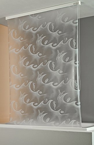 ECO-DuR,4024879002428,Ersatzvorhang Kassetten Duschrollo Seitenzug 134cm - Ocean weiß