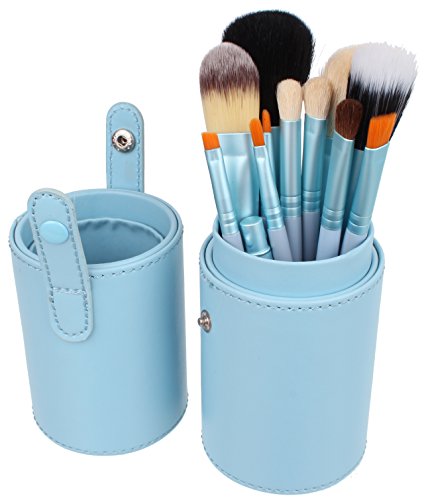 Beau Belle Make Up Brushes - 12pcs Make Up Brushes Set - Make Up Brushes Holder - Professional Make Up Brushes - Professional Make Up Brushes Set - Makeup Brushes - Make Up Brush Set - Make Up Brushes Holder Cup - Make Up Brushes Holder Pot - Make Up Brushes Holder and Set (Baby Blue)