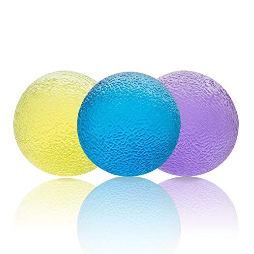 3PCS Balles De Thérapie Pour Les Mains Squeeze Exercise Balles Anti-stress Pour Les Doigts De La Main Poignet Poignet Arthrite Grip Exerciseur Renforcement Des Équipements De Réadaptation De L'AVC
