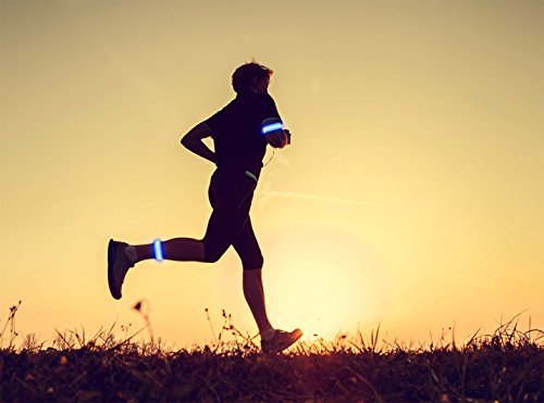Namsan LED-Licht Armband sicher Walking / Laufen Flashing Schweißband, Nacht Radfahren Jogging Reflektierende Armband verstellbaren Visible Outdoor-Enthusiasten Beleuchtung Hip-Hop Performance Props, 7 Farben erhältlich - 5