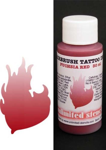 UNLIMITED STENCILS Airbrush-Tattoo-Farbe 30 ml FUCHSIA RED