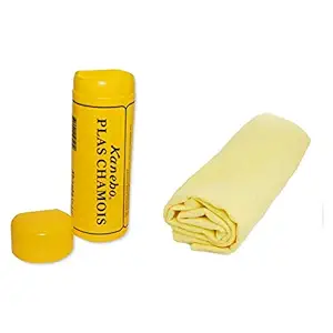 Auto Hub Car Cleaning Leatherette Chamois Cloth, Small, Yellow