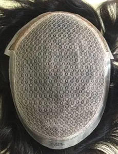 RIDHI INDUSTRIES WIG HOUSE Hair Patch for Men 9x7|Model:Miraj front Lace |100% Human Hair Wig Mens Toupee|Hair Loss Solution|Fix this Miraj front Lace Hair System for Men Tape/Glue(Dark Brown)