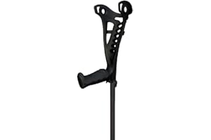 ‎IDENTITES FDI - Adult Access Safewalk Height Adjustable Crutches with End End - Ultralight Aluminium - Black, One Size