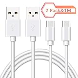 Cable usb tipo c 2Pack 1M, soporta carga rápida y sincronización de datos, Certificación UL-FCC-CE, protege tus dispositivos