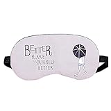 LRWEY Slogan Sleep Eye Mask Shade Nap Cover Blindfold Padded Shade Cover Travel Relax Aid Stay on My face All Night