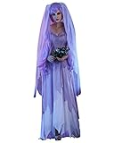 Disfraz de Novia Cadaver Cosplay novia Zombie Fantasma Boda Dama de honor para Halloween Carnaval,hace la fiesta mas inolvidable e interesante, con el vestido , le hace mas perfecta y misteriosa.