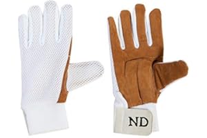 ND SPORTS Cricket Wicket Keeping Chamois Full Finger Inner Glove Premium Quality Men Uk