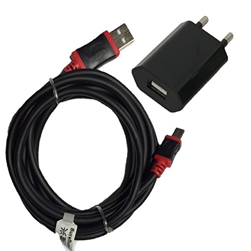 2m Micro USB Starke Ummantelun Ladekabel Für - Samsung Galaxy Xcover 3 - 2 meter Lade Set in Schwarz
