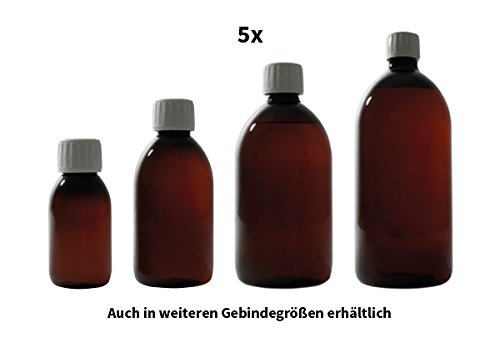 5x 1000ml PET Leerflasche für E-Liquid Shisha-Liquids, Base Kosmetika uvm. - 2