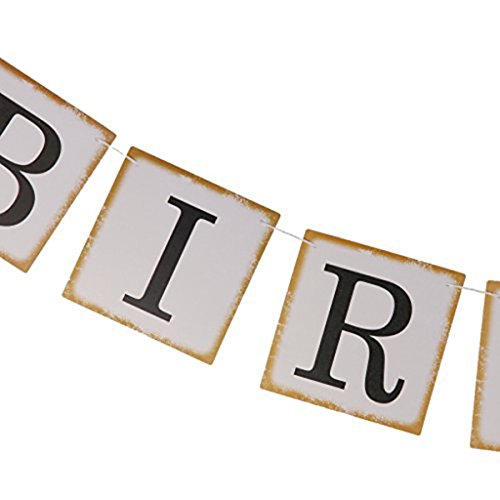 ULTNICE Papier Banner, quadratische Happy Birthday Girlande Banner Fahne Dekoration für die Geburtstagsparty - 8