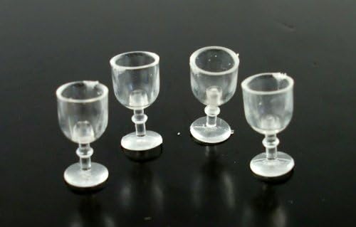 Farrow Industries Dolls House Miniature Dining Room Accessory Tableware 4 Stem Wine Glasses