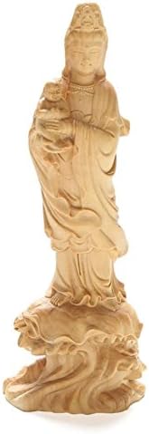 CLHK Zigzag Buddha statues creative wooden crafts boxwood carving home car Decoration collection statues , diameter 78mm high 200mm